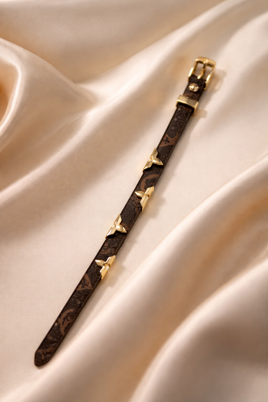 Monré Butterfly Leather Bracelet – Brown & Gold