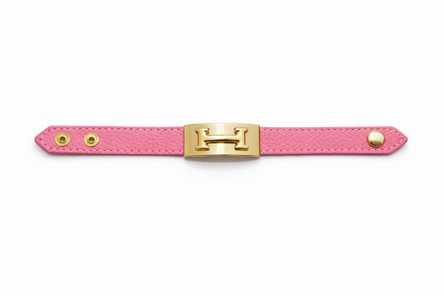 Monré Buckle Leather Bracelet – Black & Pink