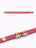 Monré Chain Link Leather Bracelet – Pink & Gold
