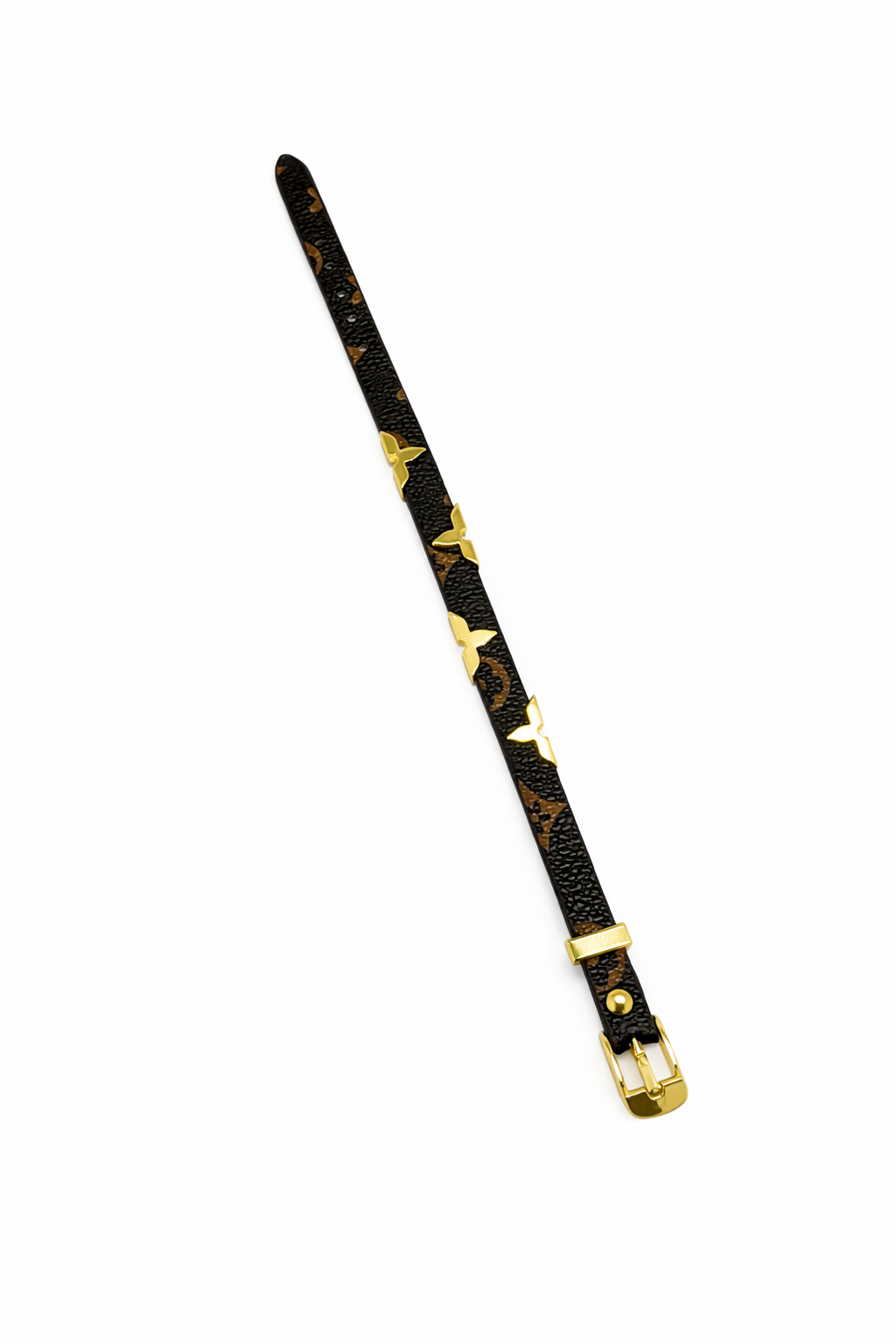 Monré Butterfly Leather Bracelet – Brown & Gold