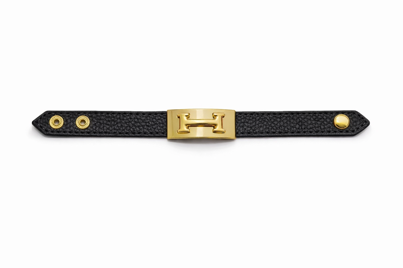 Monré Buckle Leather Bracelet – Black & Pink