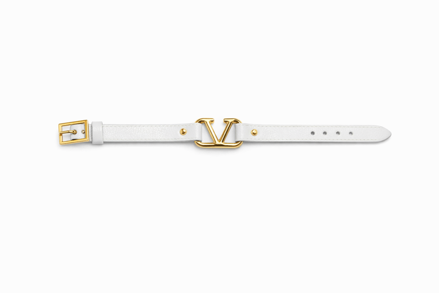 Monré V-Lock Leather Bracelet – Pink & White